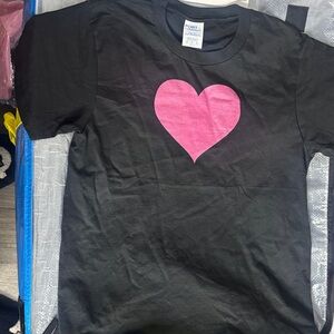 Kids Black T-Shirt with Pink Heart